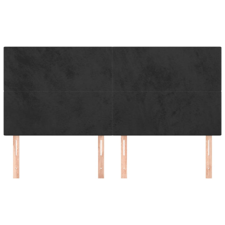 sengegavl sort 160x5x118/128 cm fløjl
