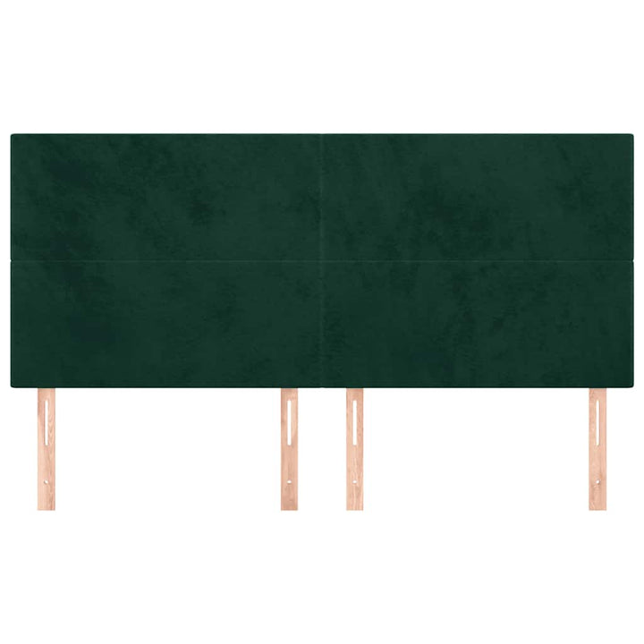 sengegavl mørkegrøn 160x5x118/128 cm fløjl