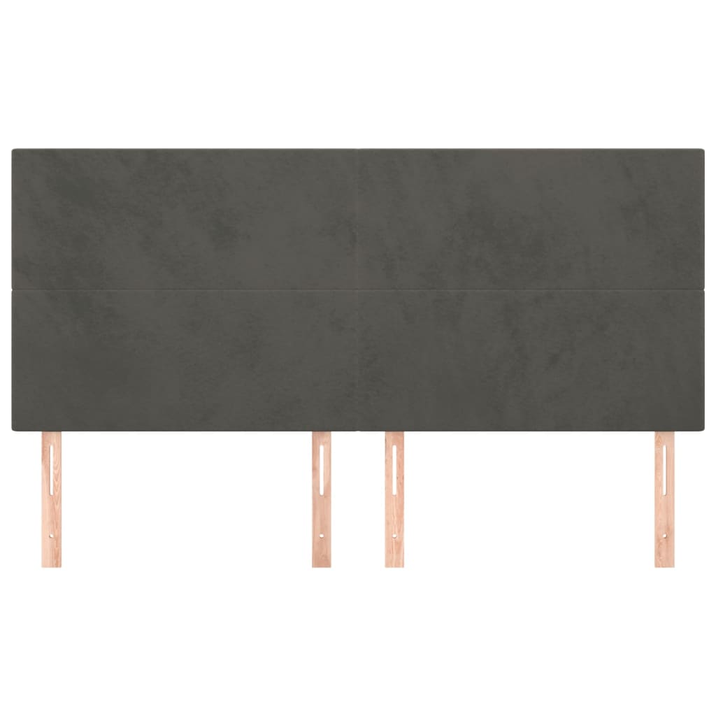 sengegavl mørkegrå 180x5x118/128 cm fløjl
