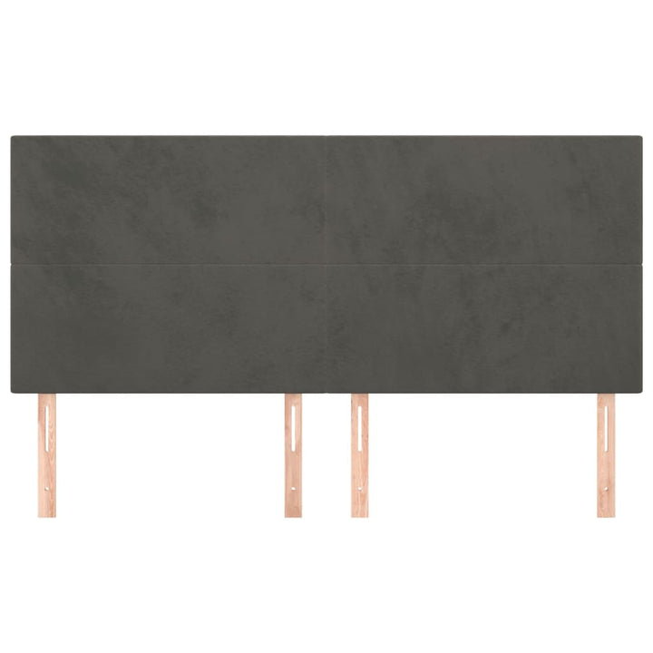 sengegavl mørkegrå 180x5x118/128 cm fløjl