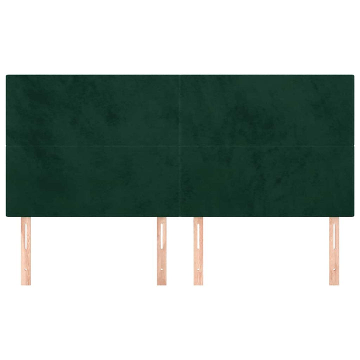 sengegavl mørkegrøn 180x5x118/128 cm fløjl
