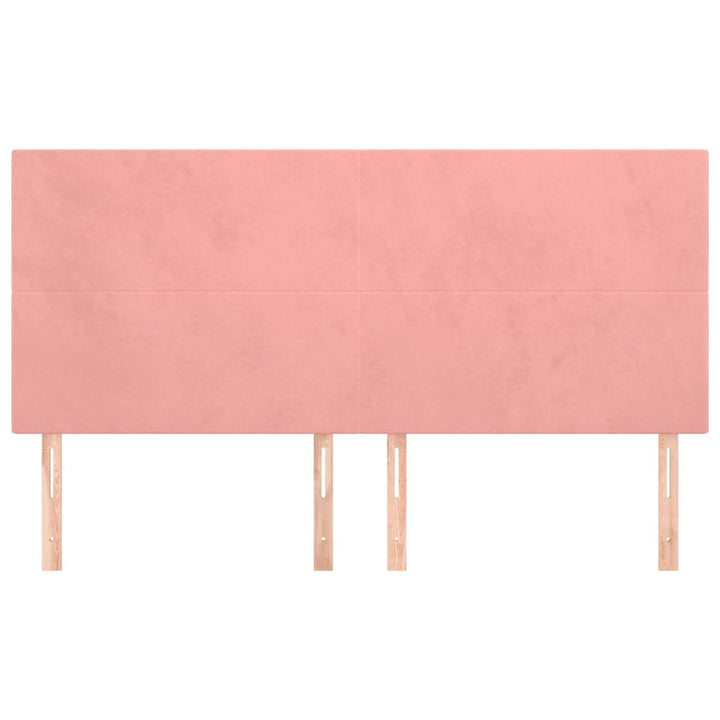 sengegavl lyserød 180x5x118/128 cm fløjl