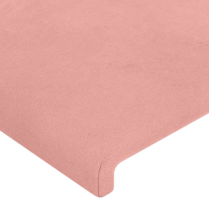 sengegavl lyserød 180x5x118/128 cm fløjl