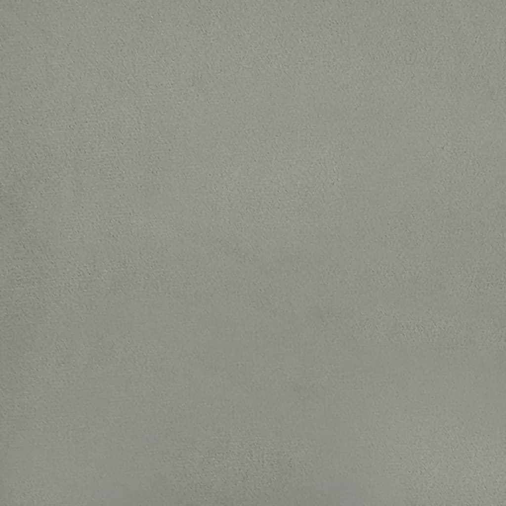 sengegavl lysegrå 200x5x118/128 cm fløjl