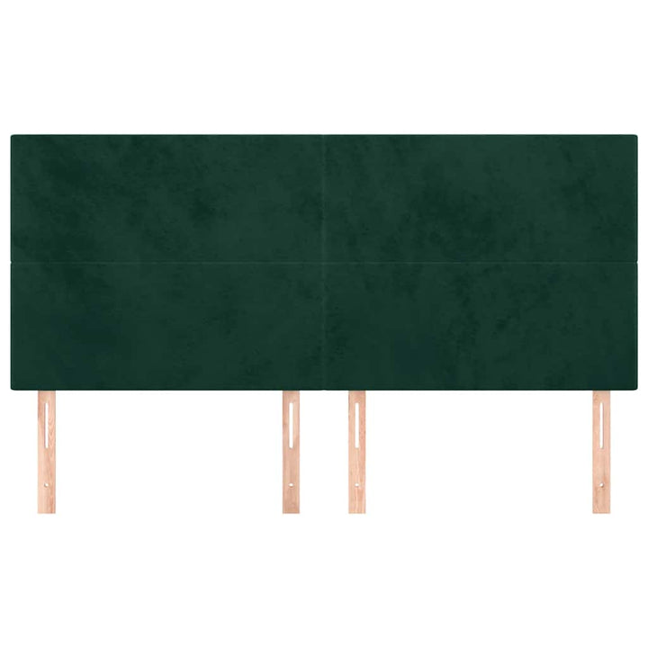 sengegavl mørkegrøn 200x5x118/128 cm fløjl