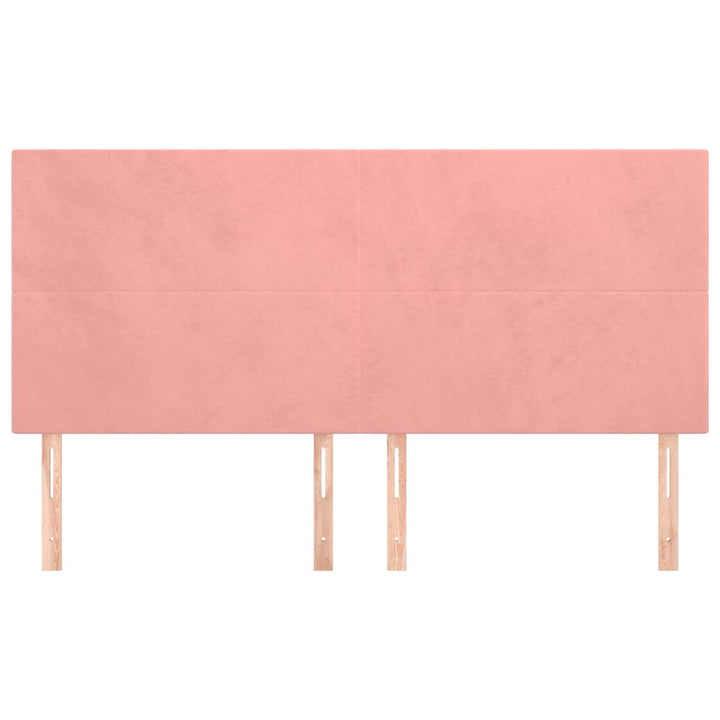 sengegavl lyserød 200x5x118/128 cm fløjl