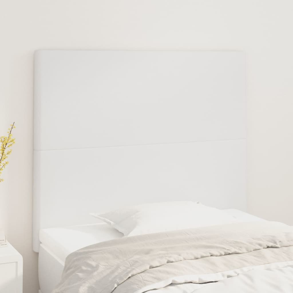 sengegavl hvid 80x5x118/128 cm kunstlæder