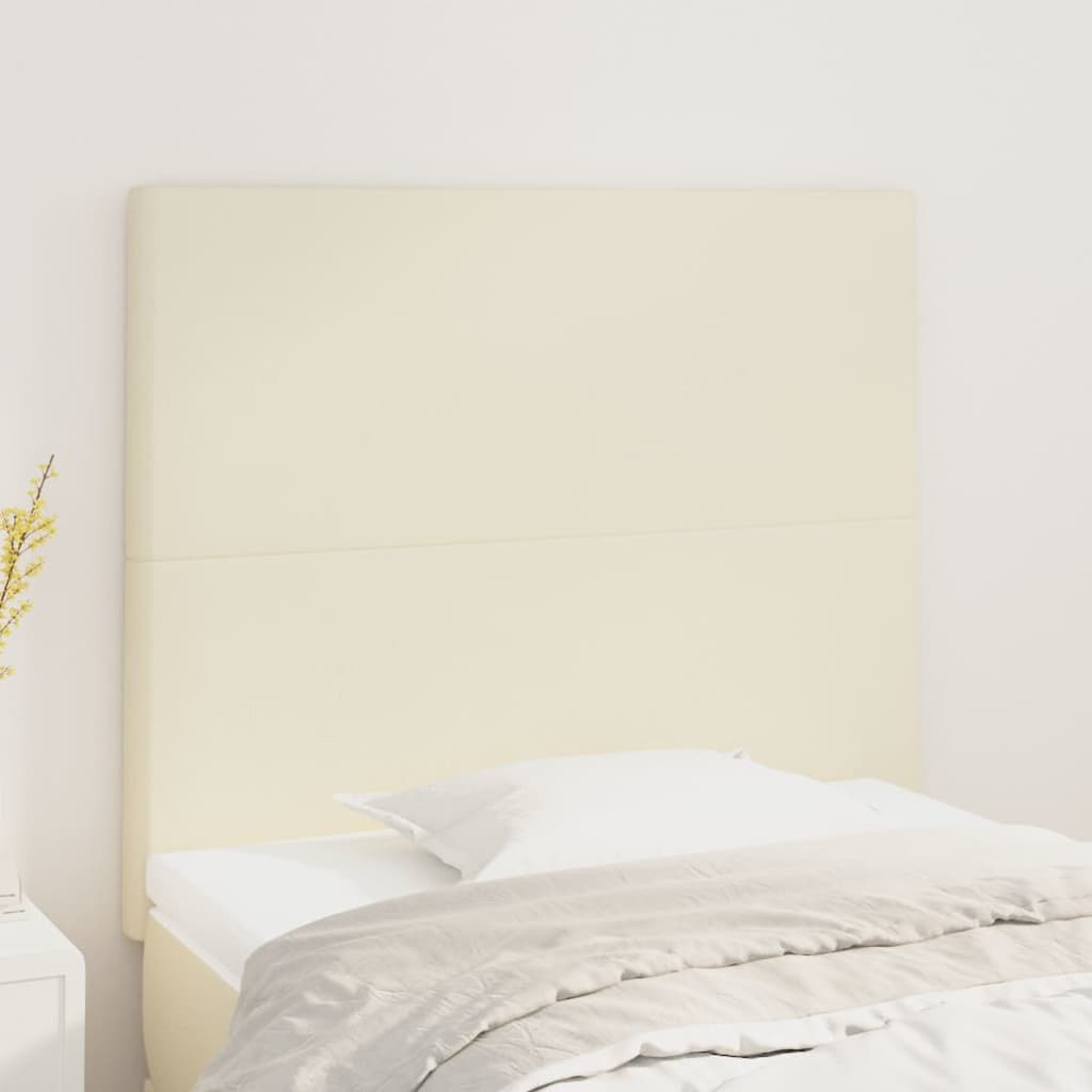 sengegavl cremefarvet 90x5x118/128 cm kunstlæder