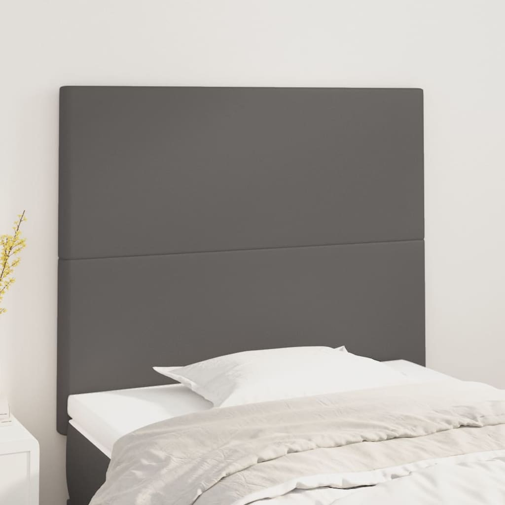 sengegavl grå 90x5x118/128 cm kunstlæder