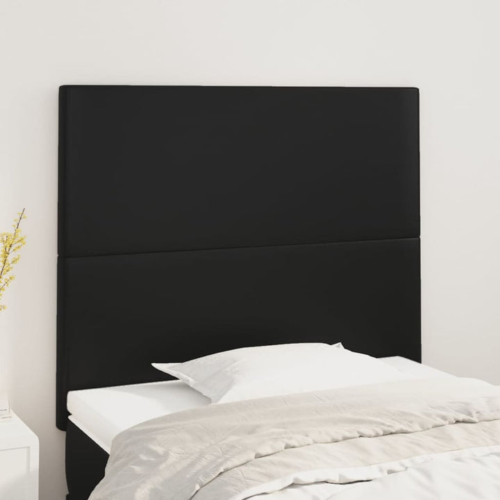sengegavl sort 100x5x118/128 cm kunstlæder