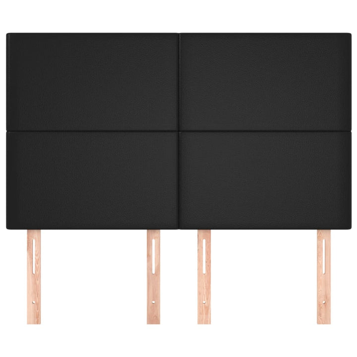 sengegavl sort 144x5x118/128 cm kunstlæder