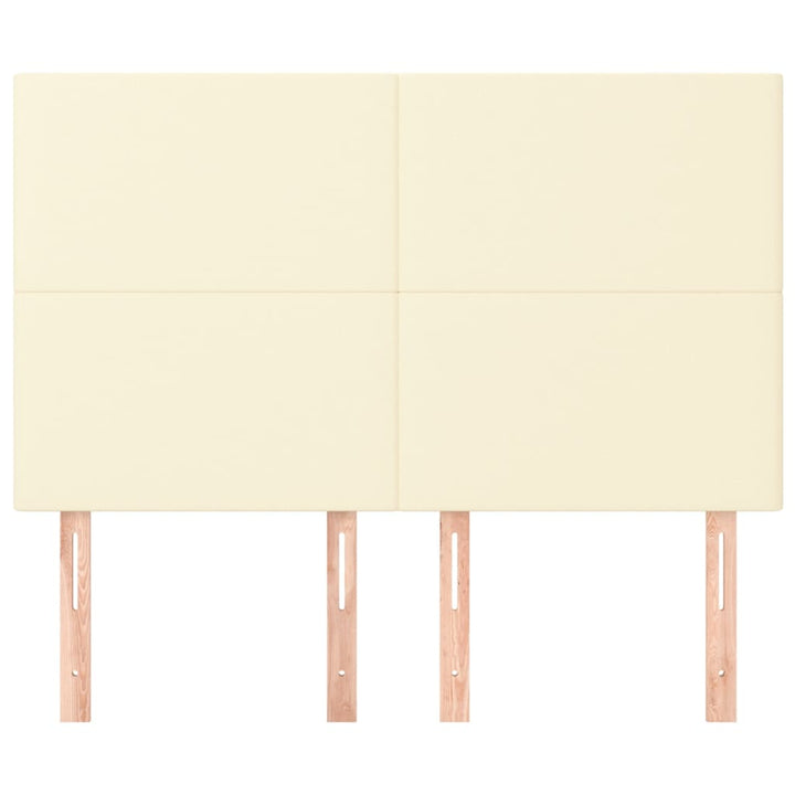 sengegavl cremefarvet 144x5x118/128 cm kunstlæder