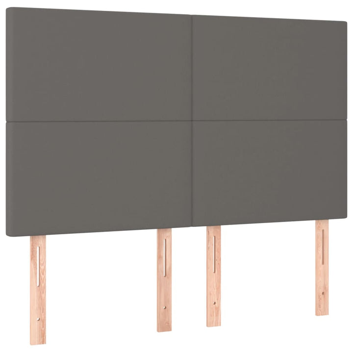 sengegavl grå 144x5x118/128 cm kunstlæder