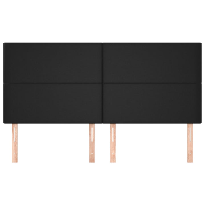 sengegavl sort 160x5x118/128 cm kunstlæder