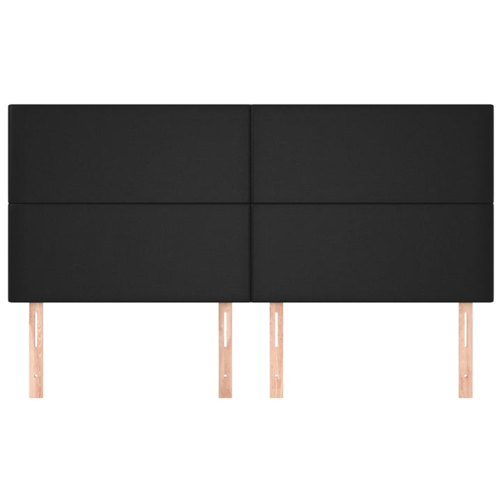 sengegavl sort 180x5x118/128 cm kunstlæder