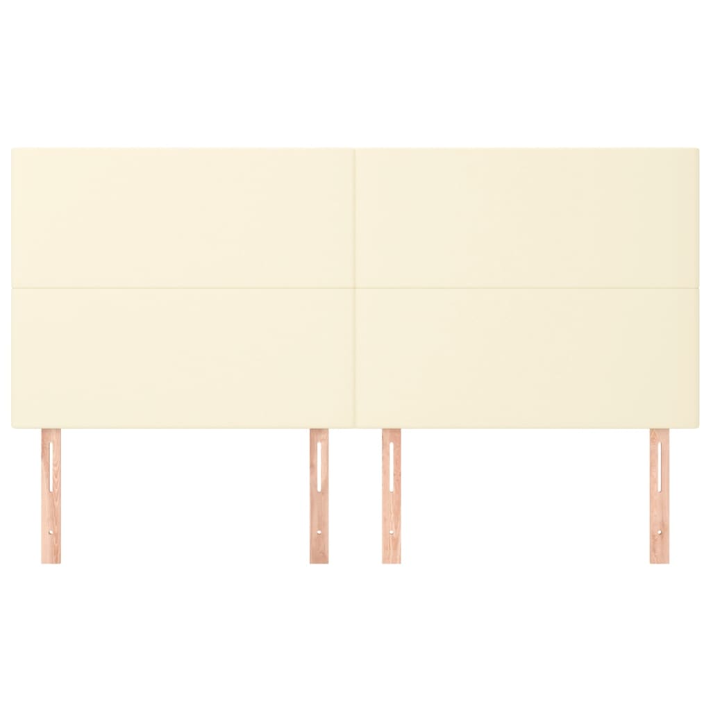 sengegavl cremefarvet 180x5x118/128 cm kunstlæder