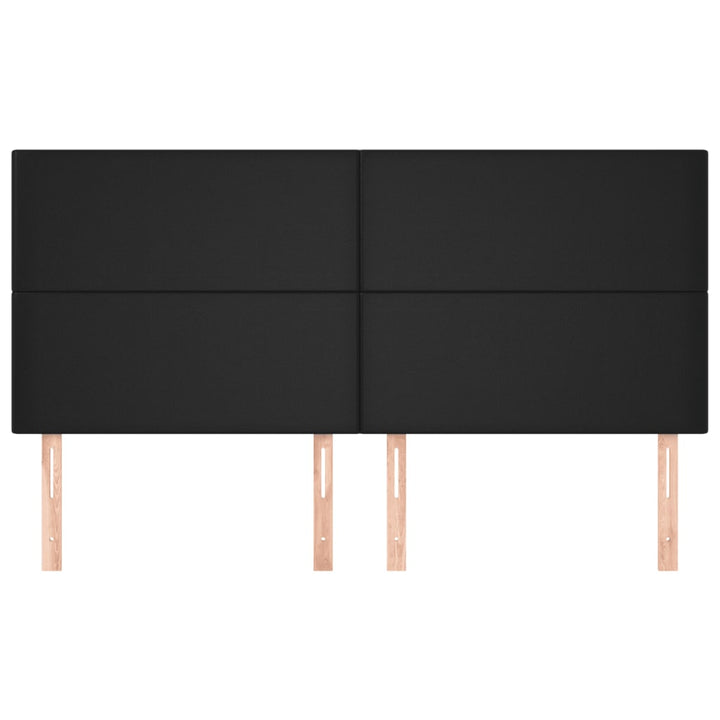 sengegavl sort 200x5x118/128 cm kunstlæder