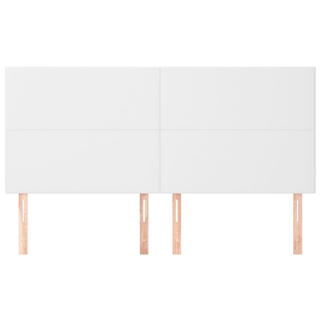 sengegavl hvid 200x5x118/128 cm kunstlæder