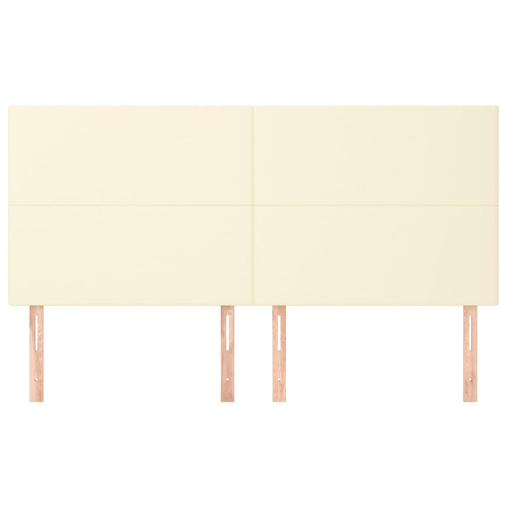 sengegavl cremefarvet 200x5x118/128 cm kunstlæder