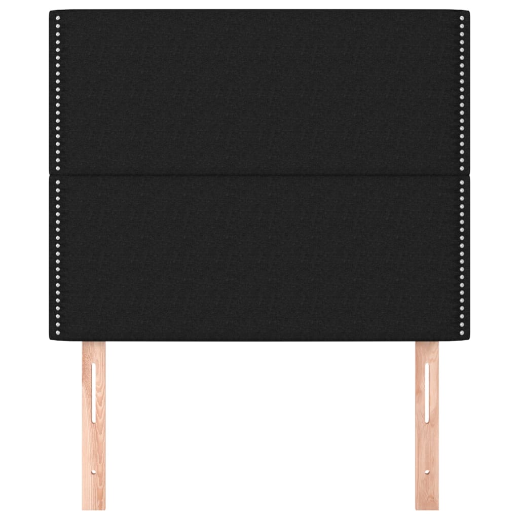 sengegavl sort 80x5x118/128 cm stof