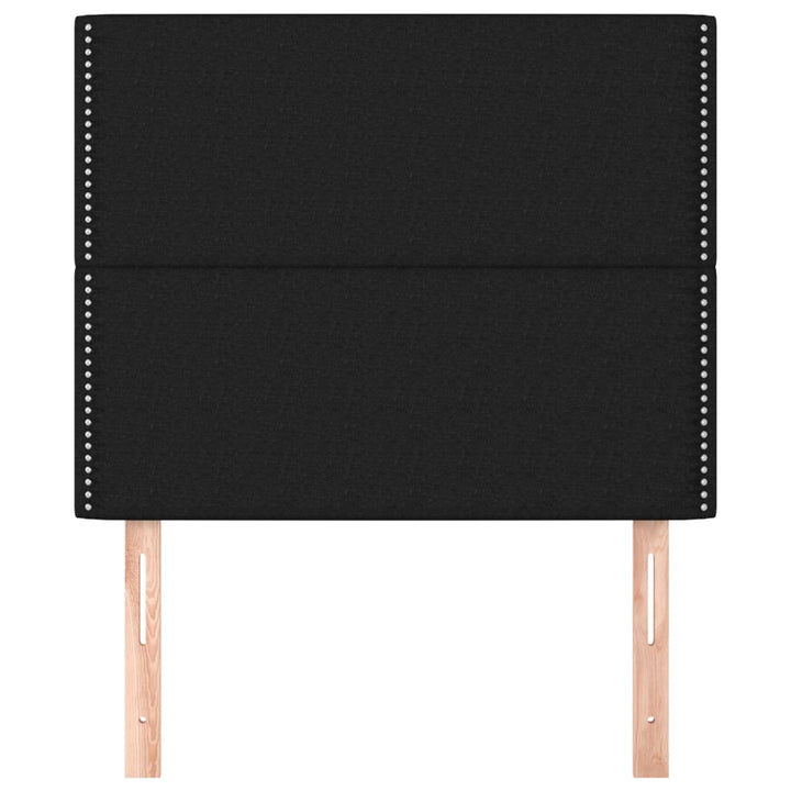 sengegavl sort 80x5x118/128 cm stof