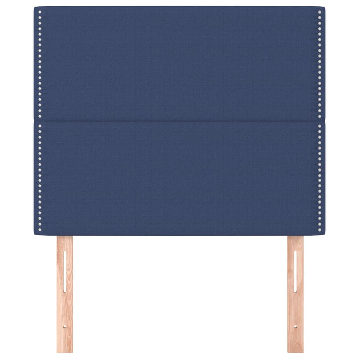 sengegavl blå 100x5x118/128 cm stof