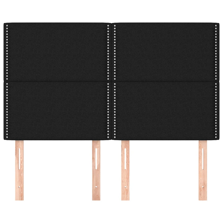 sengegavl sort 144x5x118/128 cm stof