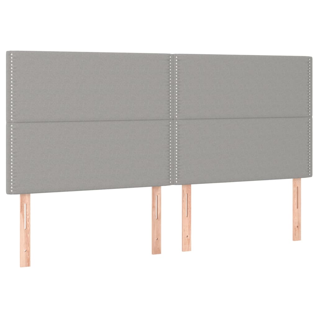 sengegavl lysegrå 180x5x118/128 cm stof