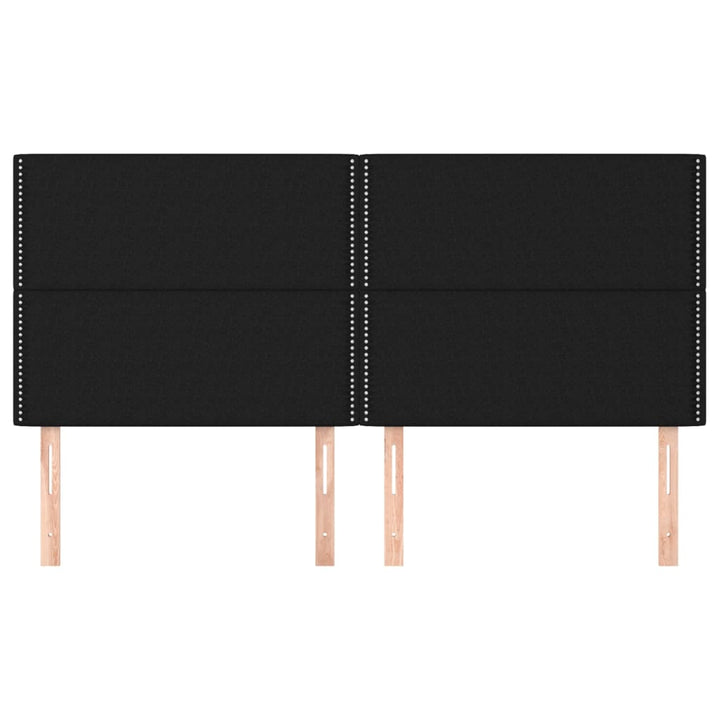 sengegavl sort 180x5x118/128 cm stof