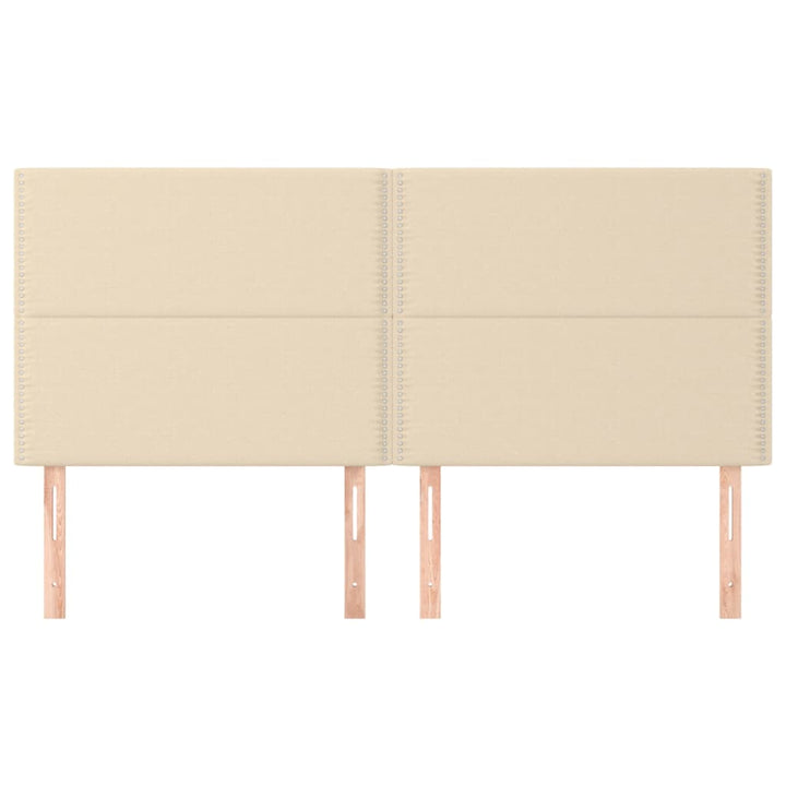 sengegavl cremefarvet 180x5x118/128 cm stof