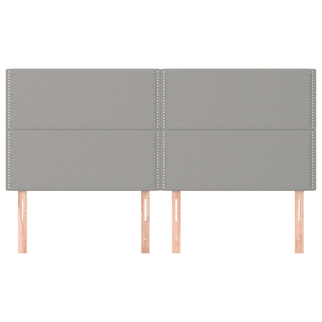 sengegavl lysegrå 200x5x118/128 cm stof