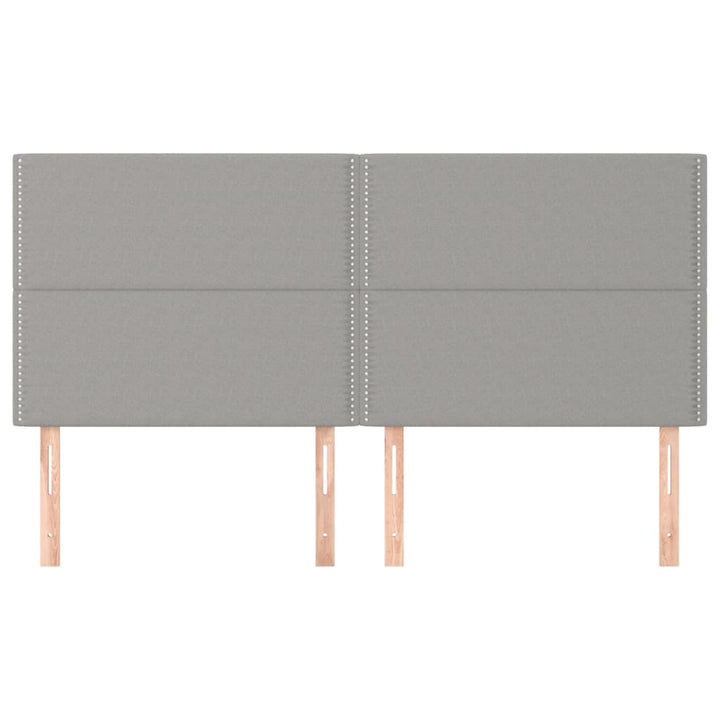 sengegavl lysegrå 200x5x118/128 cm stof