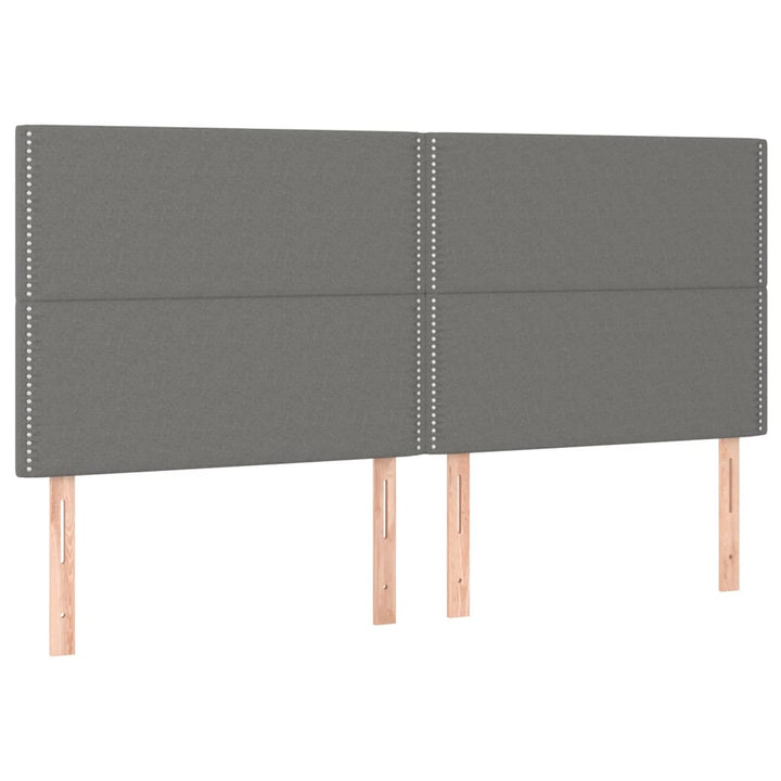 sengegavl mørkegrå 200x5x118/128 cm stof
