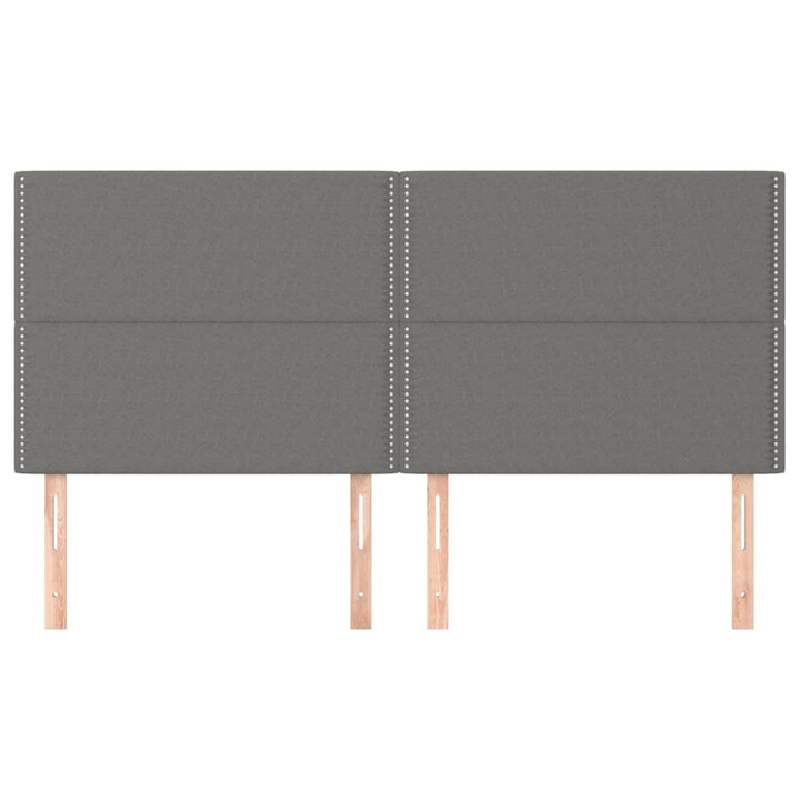 sengegavl mørkegrå 200x5x118/128 cm stof