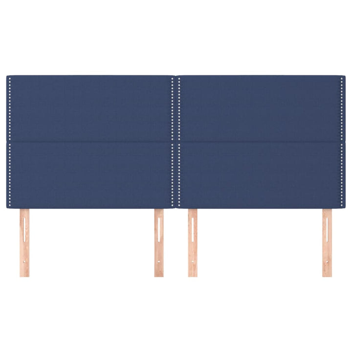 sengegavl blå 200x5x118/128 cm stof