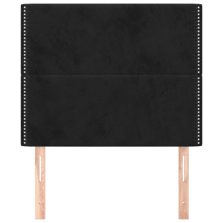 sengegavl sort 80x5x118/128 cm fløjl