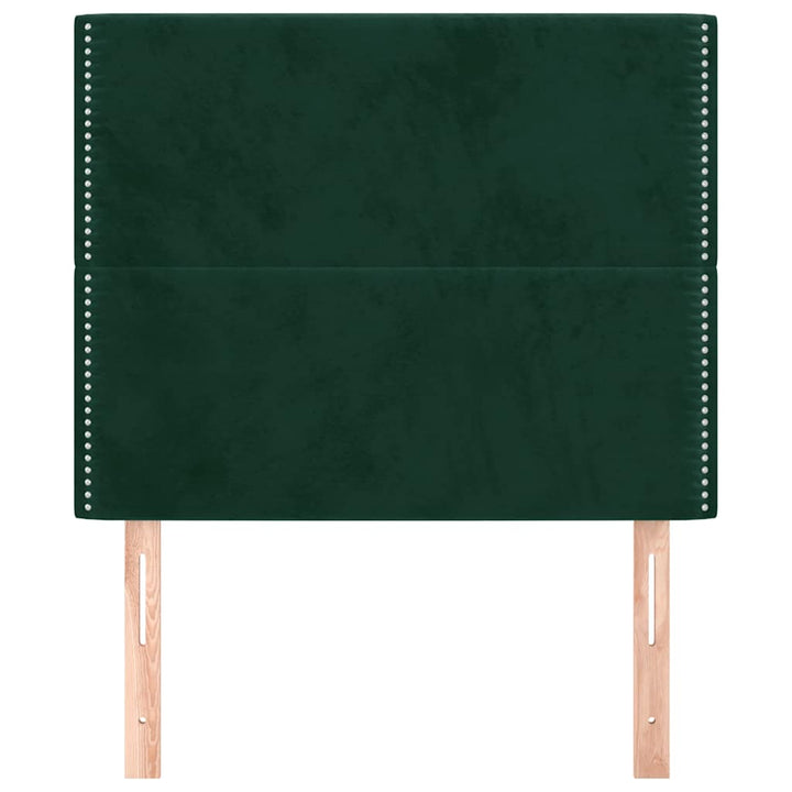 sengegavl mørkegrøn 90x5x118/128 cm fløjl