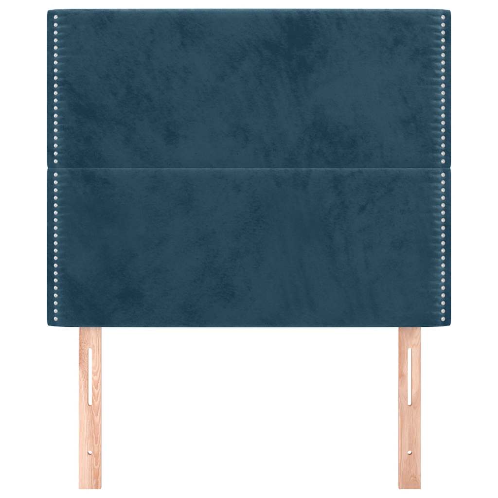 sengegavl mørkeblå 90x5x118/128 cm fløjl