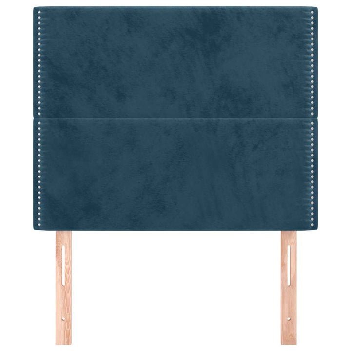 sengegavl mørkeblå 90x5x118/128 cm fløjl
