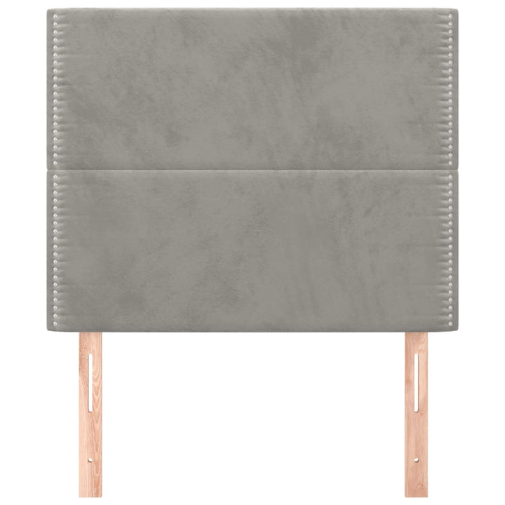 sengegavl lysegrå 100x5x118/128 cm fløjl