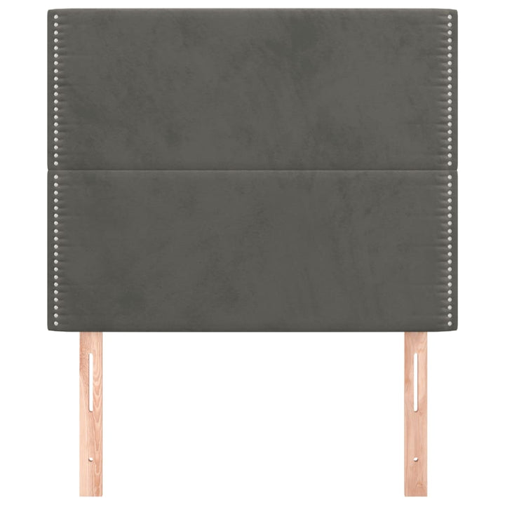 sengegavl mørkegrå 100x5x118/128 cm fløjl