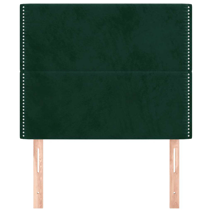 sengegavl mørkegrøn 100x5x118/128 cm fløjl