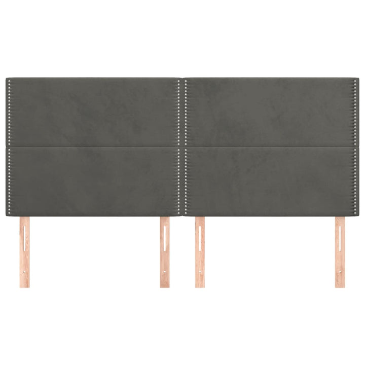 sengegavl mørkegrå 180x5x118/128 cm fløjl