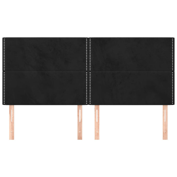 sengegavl sort 180x5x118/128 cm fløjl
