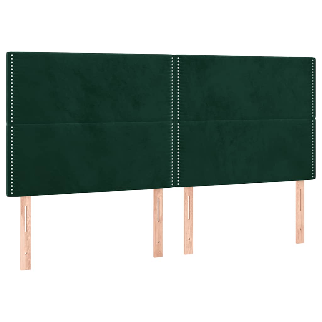 sengegavl mørkegrøn 180x5x118/128 cm fløjl