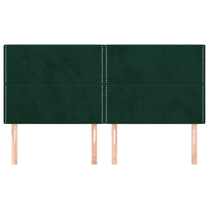 sengegavl mørkegrøn 180x5x118/128 cm fløjl