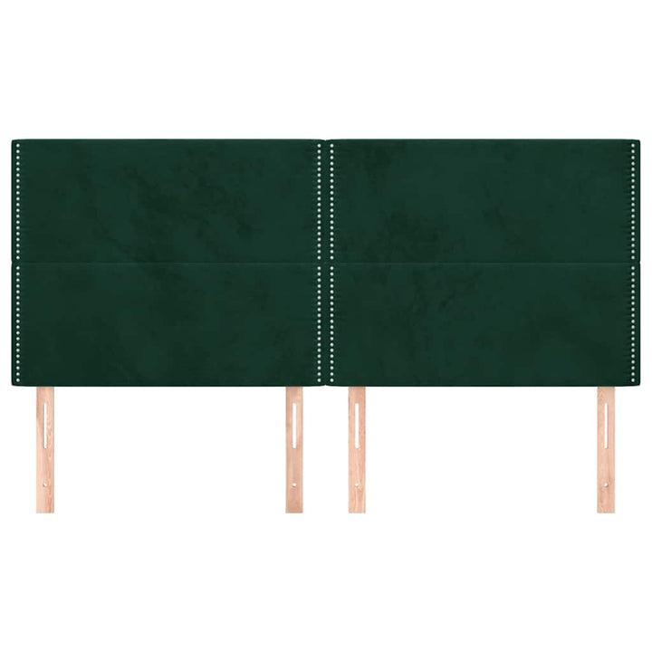 sengegavl mørkegrøn 200x5x118/128 cm fløjl