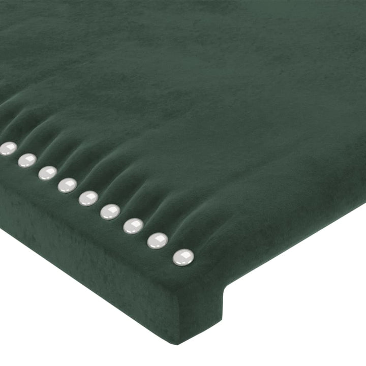 sengegavl mørkegrøn 200x5x118/128 cm fløjl