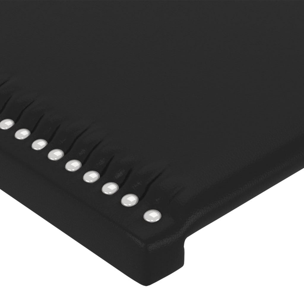 sengegavl sort 100x5x118/128 cm kunstlæder
