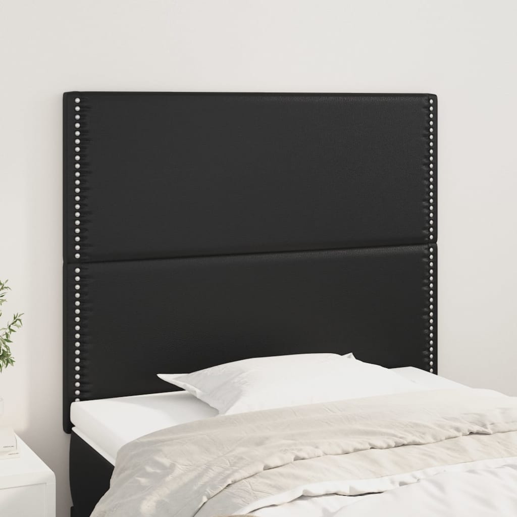 sengegavl sort 100x5x118/128 cm kunstlæder